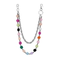 Detail of double-layer chain with colorful resin cheese blocks and lobster clasps - Color Block