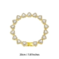 Goldenes Herz-Gliederkettenarmband mit funkelnden Zirkonia-Kristallen, Länge 20 cm - 20cm / Gold