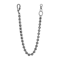 Retro eagle clasp trousers chain in gunmetal hex nut design with vintage lobster hooks - Antique Silver