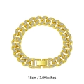 13mm vereiste Gold-Panzerkette Armband in 18cm Länge mit funkelndem Strassbesatz - 18cm / Gold