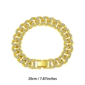 13mm vergoldetes iced out Cuban Link Armband mit klaren Strasssteinen in 20cm Länge - 20cm / Gold
