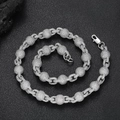 Collana a catena con sfere ghiacciate da 10,5 mm per uomo con zirconi argento stile hip hop - Collana 24 Pollici (Lunghezza 60,96 cm) / Platino (Larghezza 10,5 mm)