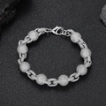 Bracciale a catena con sfere argentate da 10,5mm e zirconi in stile hip-hop alla moda - Bracciale 17.78cm / Argento