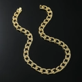 Herren Hip-Hop Panzerkette in Gold mit funkelnden Strasssteinen voll besetzt - Gold / 50cm