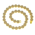 Collana hip hop dorata con maglie a forma di faccina sorridente in pavé di cristalli - Collana Faccina Sorridente Iced Out / Oro