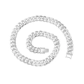 Collana a catena cubana argento hip-hop con maglie piatte impreziosite da strass - Argento - Collana in Strass Splicing Liscia