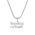 Collana tennis hip hop argento con ciondolo Real Hasta La Muerte in cristalli lucidi - Argento (REAL HASTA LA MUERTE)-0.4*50cm
