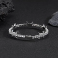 Silver thorn tennis bracelet with cubic zirconia in hip-hop style for men and women - 8 Inch (Length 20.32cm) / Platinum