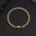 Bracciale da uomo 6mm in acciaio inossidabile dorato con chiusura a moschettone - 9 pollici / Oro