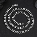 Collana a catena cubana da 6mm in acciaio inossidabile argento con chiusura a moschettone - Collana 24 Pollici (Lunghezza 60,96 cm) / Colore acciaio (Larghezza 6mm)