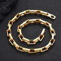 Poliertes goldfarbenes 9mm Vierkant-Gliederkette Halskette mit Karabinerverschluss - 24 Zoll (60.96cm) / Gold