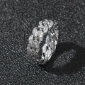 Anello cubano 8mm argento hip hop con fila singola di zirconi bianchi micro incastonati - US 7 / Platino
