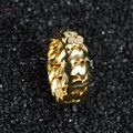 Anello classico a maglia cubana da 8 mm dorato per uomo con finitura a specchio lucida - US 7 / Oro
