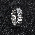Anello a catena cubana argento 8mm in acciaio inossidabile lucido stile hip hop uomo - US 7 / Argento