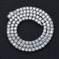 Mens silver iced out tennis chain necklace with cz stones in spiral arrangement - 18英寸(长度45.72cm) / Platinum (4mm Width)