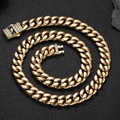 Collana cubana dorata hip hop con chiusura a molla a fulmine impreziosita da zirconi - 24 Pollici (60.96cm) / Oro