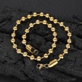 Collana a sfere da 8mm in acciaio inossidabile dorato lucido con chiusura a moschettone - Collana 24 Pollici (Lunghezza 60,96 cm) / Oro