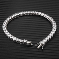 Klassisches Tennisarmband aus Silber mit Zirkonia und sicherem Steckverschluss-Design - 925er Silber / 16cm