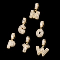 Detail von Hip-Hop Goldanhängern mit Baguette- und Rundschliff-Zirkonia Steinen - Buchstabe B (24inch*3mm Rope Chain) / Gold