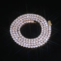 Classic tennis necklace with gold finish and brilliant round-cut zircon stones - Necklace 24 Inch (Length 60.96cm) / Gold Color (4mm Width)