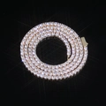 Gold plated tennis chain necklace with brilliant cut zircons and secure square clasp - Gold (3mm Wide)