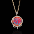 Pendentif Hip Hop doré avec zircons micro-pavés et motif graffiti HIP HOP coloré - Or (Chaîne Torsadée)