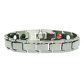 Hip-Hop-Magnettherapie-Armband für Damen und Herren in Gunmetal-Finish mit Energiesteinen - Gunmetal