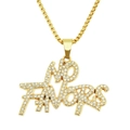Collier doré avec pendentif lettres NO FAVORS serti de cristaux étincelants - Style de Lettre "NO FAVORS" Or (Chaîne Vénitienne 75cm)