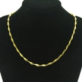 Minimalist gold-plated bamboo link chain necklace displayed on a black mannequin stand - 48cm Necklace / Gold