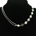 Collana in acciaio al titanio argento con mezza catena box e ciondoli a forma di smiley - Argento (Collana)