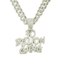 Chaîne cubaine argentée avec pendentif 30 BILLION GANG pour style hip hop urbain - Chaîne Cubaine 50cm (30 BILLION GANG) / Argent