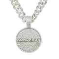 Hip-Hop-Silberkette mit KONDEBOY-Diamantanhänger für Herren im angesagten Street-Style - Silber (Rund) - 50cm Panzerkette