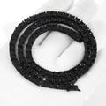 Schwarze Tennis-Halskette für Herren mit Zirkonia und doppeltem Sicherheitsverschluss - Schwarzer Pave Zirkon / Schwarzgold Schwarzer Stein (Breite 3mm) / 22英寸（长度55.88cm）