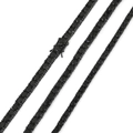 Elegante schwarze Tenniskette mit mikroverzierten runden Zirkoniasteinen besetzt - 24 Zoll (60.96cm) / Halskette / Schwarz (3 mm Breite)