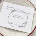 Pulsera de plata S925 con media luna de nácar y colgantes de estrellas brillantes - Plata 990 / Oro Blanco