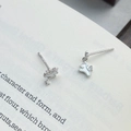 Asymmetric S925 sterling silver unicorn stud earrings with white mother of pearl inlay - Asymmetric Dreamy Unicorn Style (C805) / White Gold