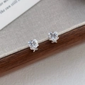 Orecchini a cuore in argento sterling S999 con pietre di zirconia cubica scintillanti - Argento 990 / Oro Bianco