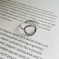 Retro S925 sterling silver hollow twisted ring for women with minimalist vintage design - Adjustable Open / Antique Silver