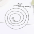 Minimalist S925 sterling silver water wave chain necklace with spring ring clasp - 925 Silver (45cm) / Water Wave Chain (Thin)