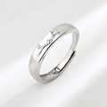 Verstellbarer Hirschgeweih-Ring aus Sterlingsilber mit polierter Oberfläche für Paare - Einstellbar Offen / Herrenmodell