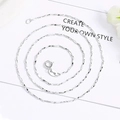 Elegant S925 sterling silver water wave chain necklace with secure spring ring clasp - 925 Silver (45cm) / Yuanbao Chain