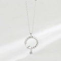 S925 sterling silver couple necklace featuring a dolphin pendant and clear zircon stone - Women's Style - Woven Circle Dolphin Zirconia