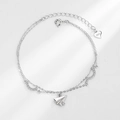 S925 sterling silver bracelet featuring a paper plane pendant with sparkling zircon accents - Platinum Plated (925 Silver)