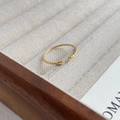 Elegant gold S925 sterling silver twisted rope open ring displayed on a beige tray - Adjustable Open / Gold