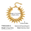 Détail du bracelet en acier inoxydable doré avec maillons ovales et fermoir mousqueton - Bracelet Balle de Fuseau (YYB023206-G)