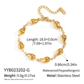 Detailed view of teardrop pendant gold bracelet in waterproof stainless steel - Water Drop Design (YYB023202-G)