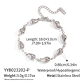 Detail of silver stainless steel water drop chain bracelet with adjustable lobster clasp - Yyb023202-p