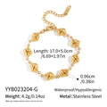 Detail of 18K gold-plated stainless steel shell heart bracelet with lobster clasp - Spiral Croissant Design (YYB023204-G)