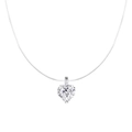 S925 sterling zilveren hart zirkoon zeemeermin traan ketting met transparante vislijn - Harthanger (A4341) / 39cm / Zilver - Hart Zirconia