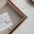 Minimalistische 925 Sterling Silber Halskette mit mattierten Perlen und Tropfenanhänger - 925er Silber / Silber